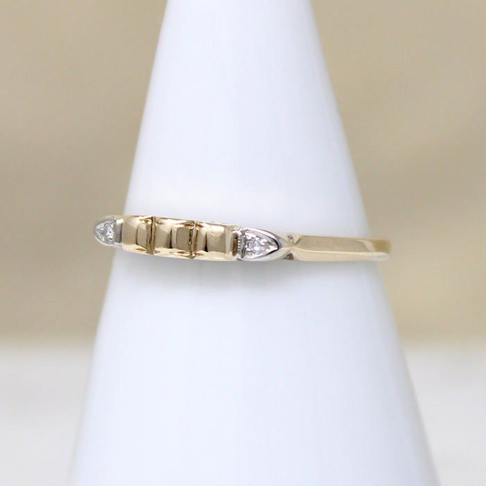 Chic Two-Tone Gold & Diamond Retro Band