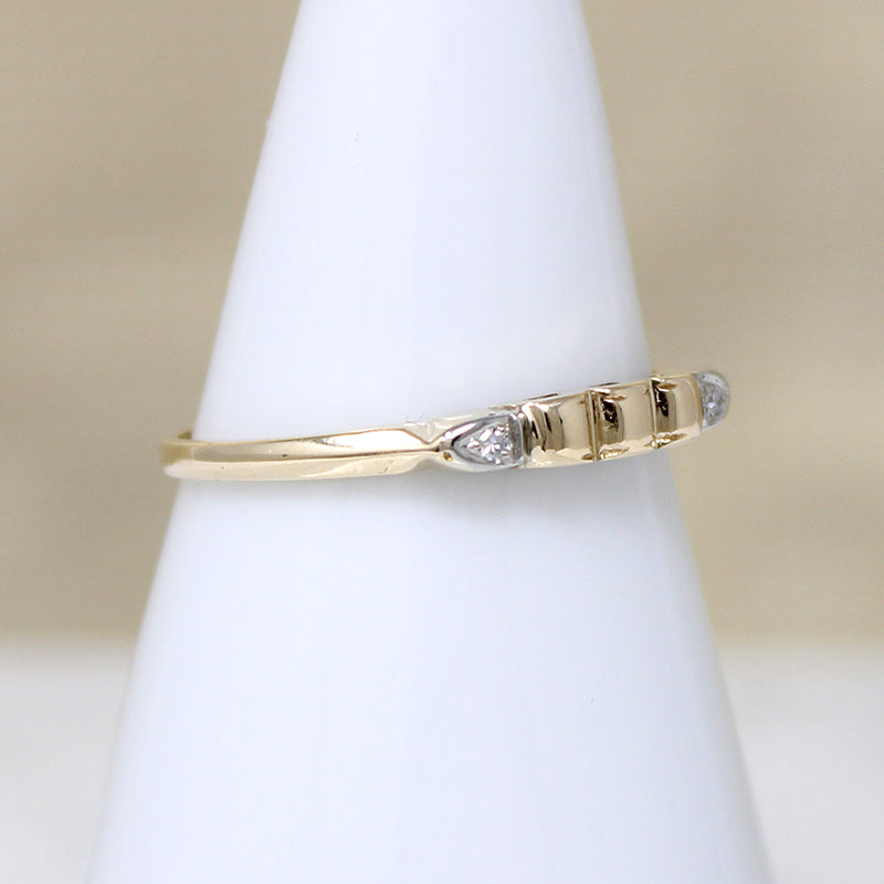 Chic Two-Tone Gold & Diamond Retro Band