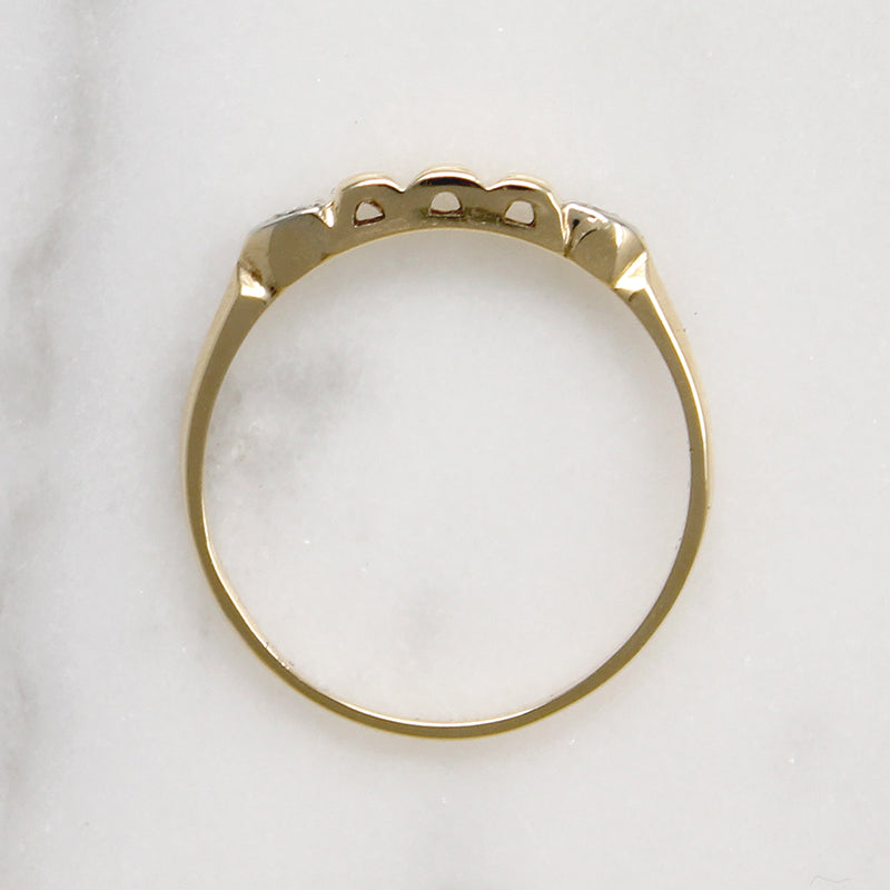 Chic Two-Tone Gold & Diamond Retro Band