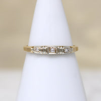 Dainty Two-Tone Art Deco Diamond  Wedding Band