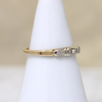 Dainty Two-Tone Art Deco Diamond  Wedding Band