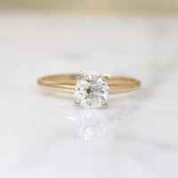 Mid Century Solitaire Ring with .86ct Antique Diamond