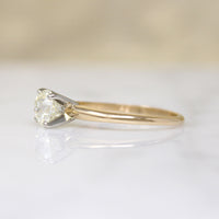 Mid Century Solitaire Ring with .86ct Antique Diamond