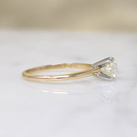 Mid Century Solitaire Ring with .86ct Antique Diamond