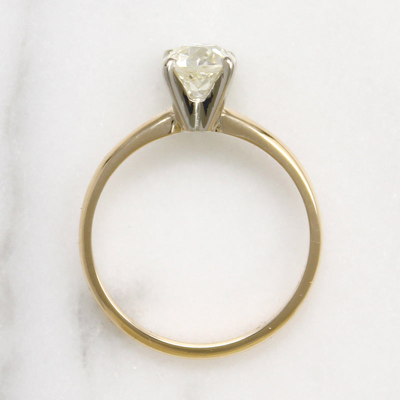 Mid Century Solitaire Ring with .86ct Antique Diamond