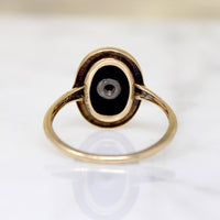 Art Deco Style Onyx Ring with Diamond Accent