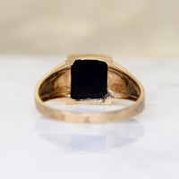 Sophisticated Mid Century Onyx & Gold Signet Ring
