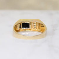 Swanky Modernist Onyx Signet with Diamond Accent