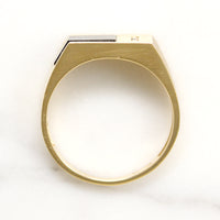 Swanky Modernist Onyx Signet with Diamond Accent