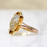 Striking Art Glass in Unexpected Art Nouveau Ring
