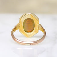 Striking Art Glass in Unexpected Art Nouveau Ring