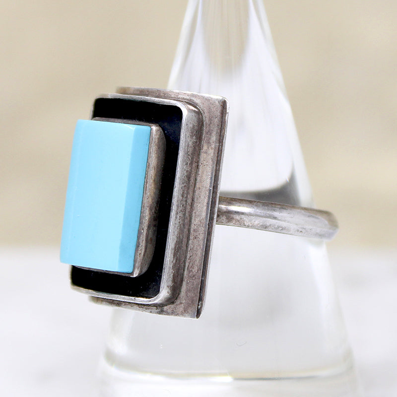 Sleeping Beauty Turquoise Modernist Statement Ring 