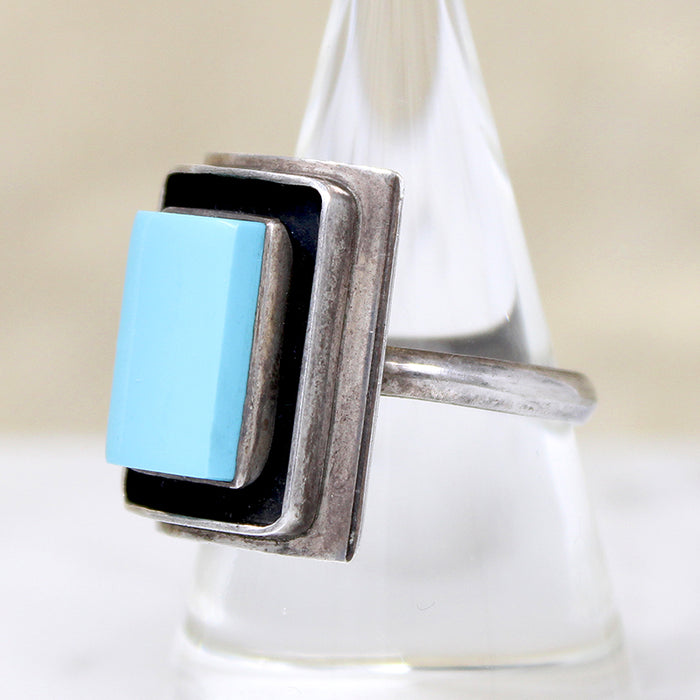 Sleeping Beauty Turquoise Modernist Statement Ring 