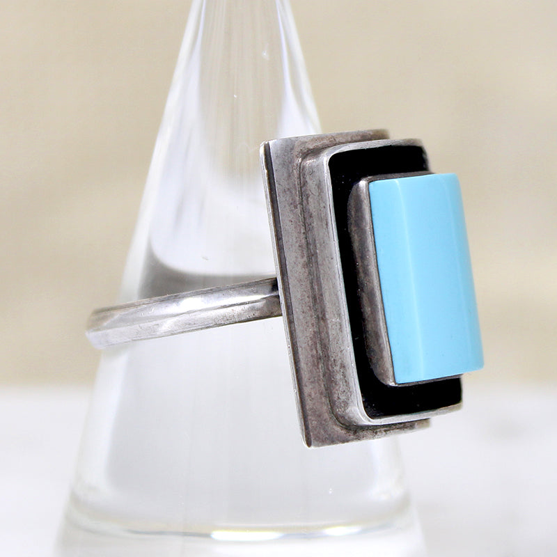 Sleeping Beauty Turquoise Modernist Statement Ring 