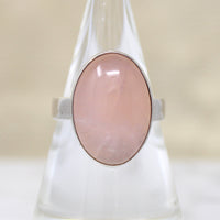 Luminous Rose Quartz & Sterling Silver Ring