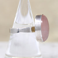 Luminous Rose Quartz & Sterling Silver Ring