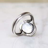 Bewitching Blue Opal in Silver Modernist Ring