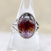 Super 7 Quartz in Simple Sterling Silver Ring