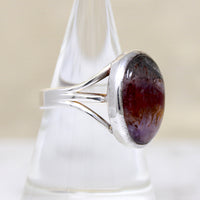 Super 7 Quartz in Simple Sterling Silver Ring