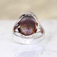 Super 7 Quartz in Simple Sterling Silver Ring
