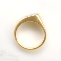 Graphic Opal & Onyx 1980's Pinky Ring