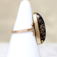Exotic Leopard Agate in 10k Gold Victorian Ring