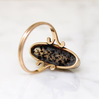 Exotic Leopard Agate in 10k Gold Victorian Ring