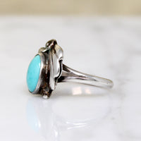 Mini Navajo Turquoise & Sterling Ring Size 3.5