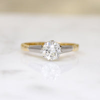 Elegant Edwardian Old Mine Cut Diamond Solitaire Ring