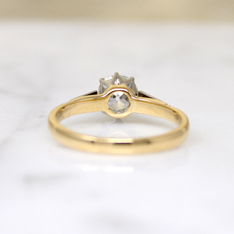 Elegant Edwardian Old Mine Cut Diamond Solitaire Ring