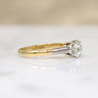 Elegant Edwardian Old Mine Cut Diamond Solitaire Ring