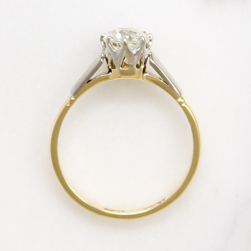 Elegant Edwardian Old Mine Cut Diamond Solitaire Ring