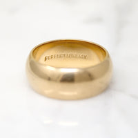 "Perfect Love" Wide 14k Gold Band Size 7