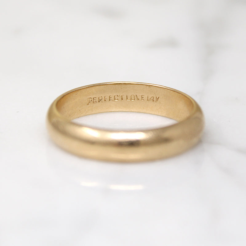 "Perfect Love" 14k Gold Wedding Band Size 10