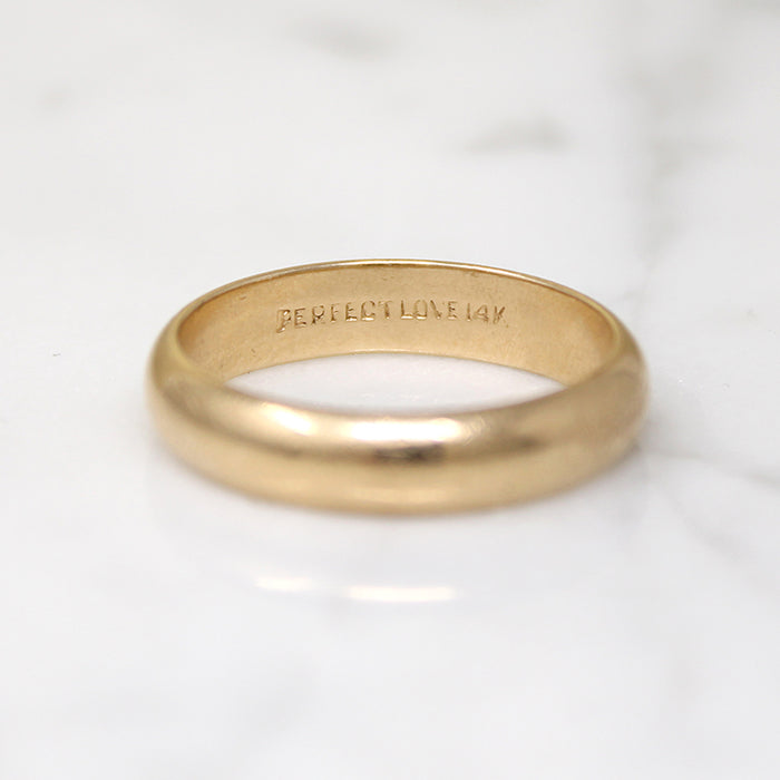 "Perfect Love" 14k Gold Wedding Band Size 10