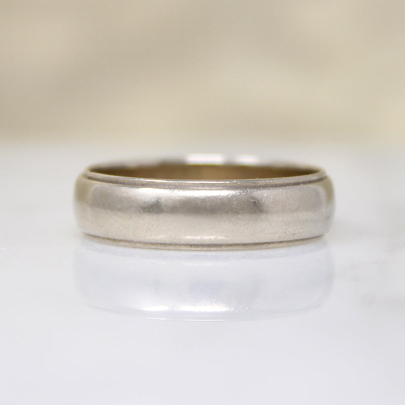 F. Goldman 14k White Gold Wedding Band Size 9.5