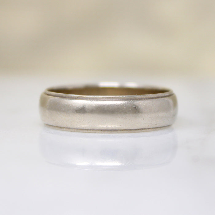 F. Goldman 14k White Gold Wedding Band Size 9.5