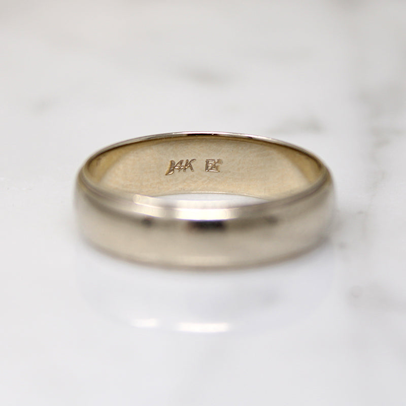 F. Goldman 14k White Gold Wedding Band Size 9.5