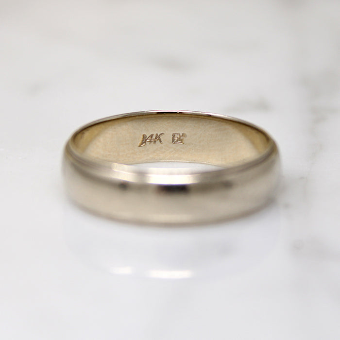 F. Goldman 14k White Gold Wedding Band Size 9.5
