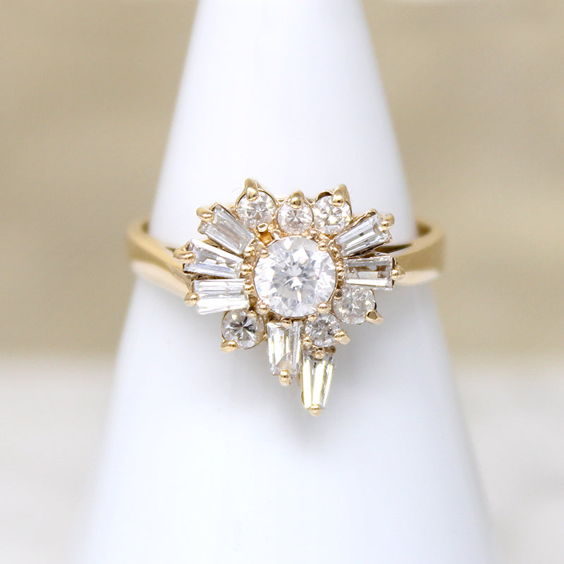 Dynamic Diamonds in Gold Ballerina Ring