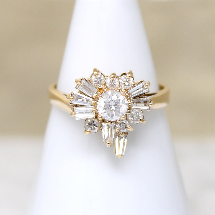 Dynamic Diamonds in Gold Ballerina Ring