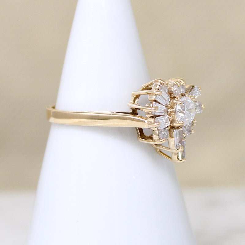 Dynamic Diamonds in Gold Ballerina Ring