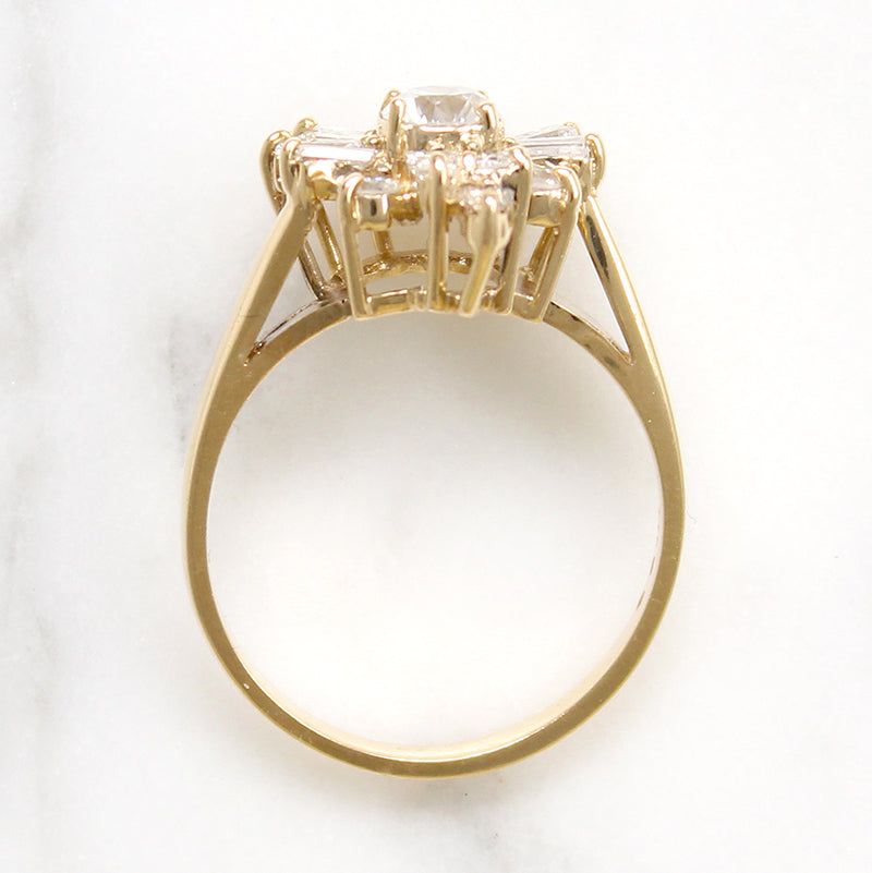 Dynamic Diamonds in Gold Ballerina Ring