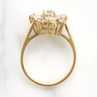 Dynamic Diamonds in Gold Ballerina Ring