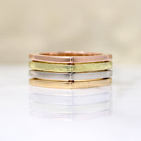 Rose, Green, White, & Yellow 18k Gold Stacked Band