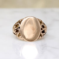 Striking 10k Gold Art Nouveau Signet Ring