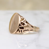 Striking 10k Gold Art Nouveau Signet Ring