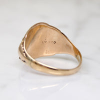 Striking 10k Gold Art Nouveau Signet Ring