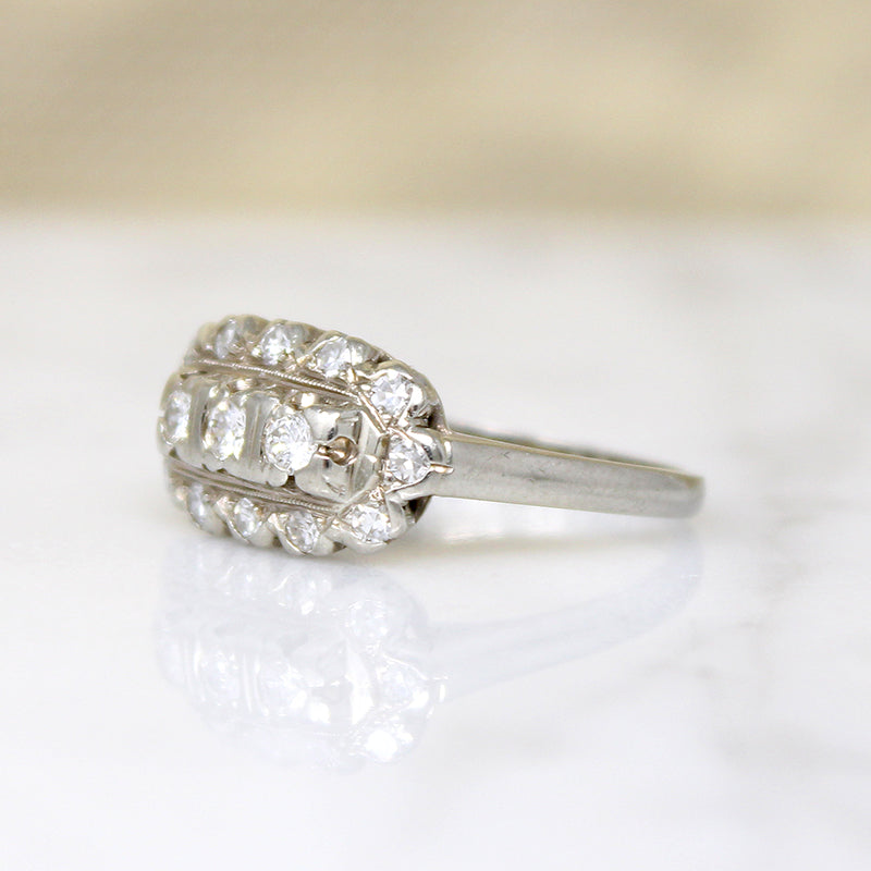 Romantic 18k White Gold & Diamond Ring