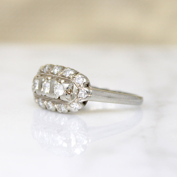 Romantic 18k White Gold & Diamond Ring